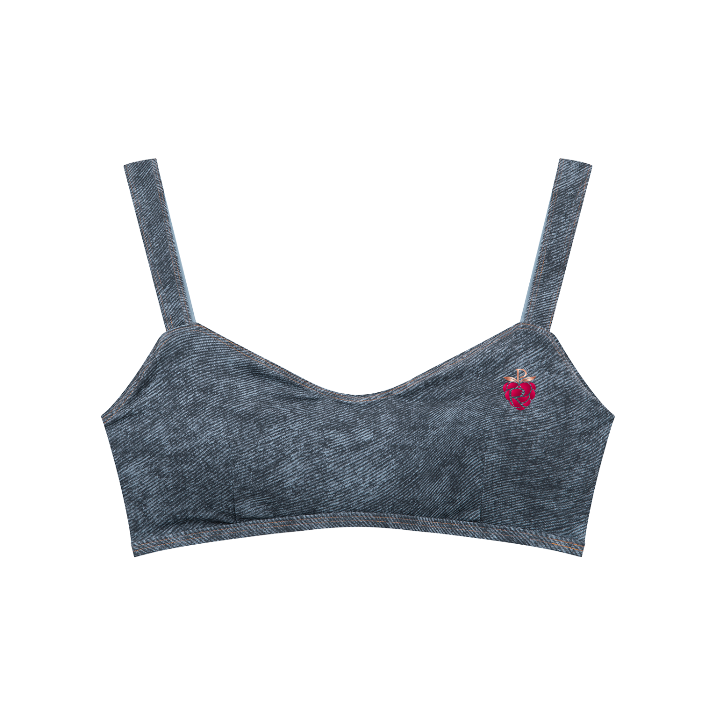 Practically-Ras: Faux Denim Sports Bra