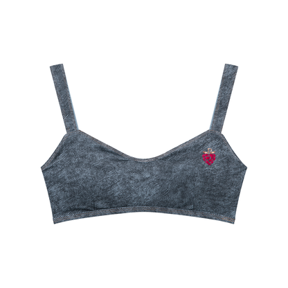 Practically-Ras: Faux Denim Sports Bra