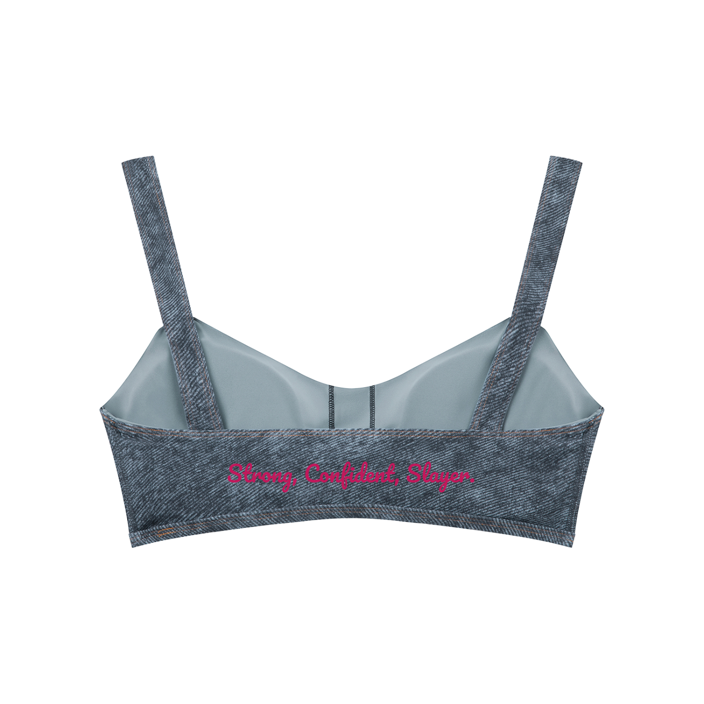 Practically-Ras: Faux Denim Sports Bra