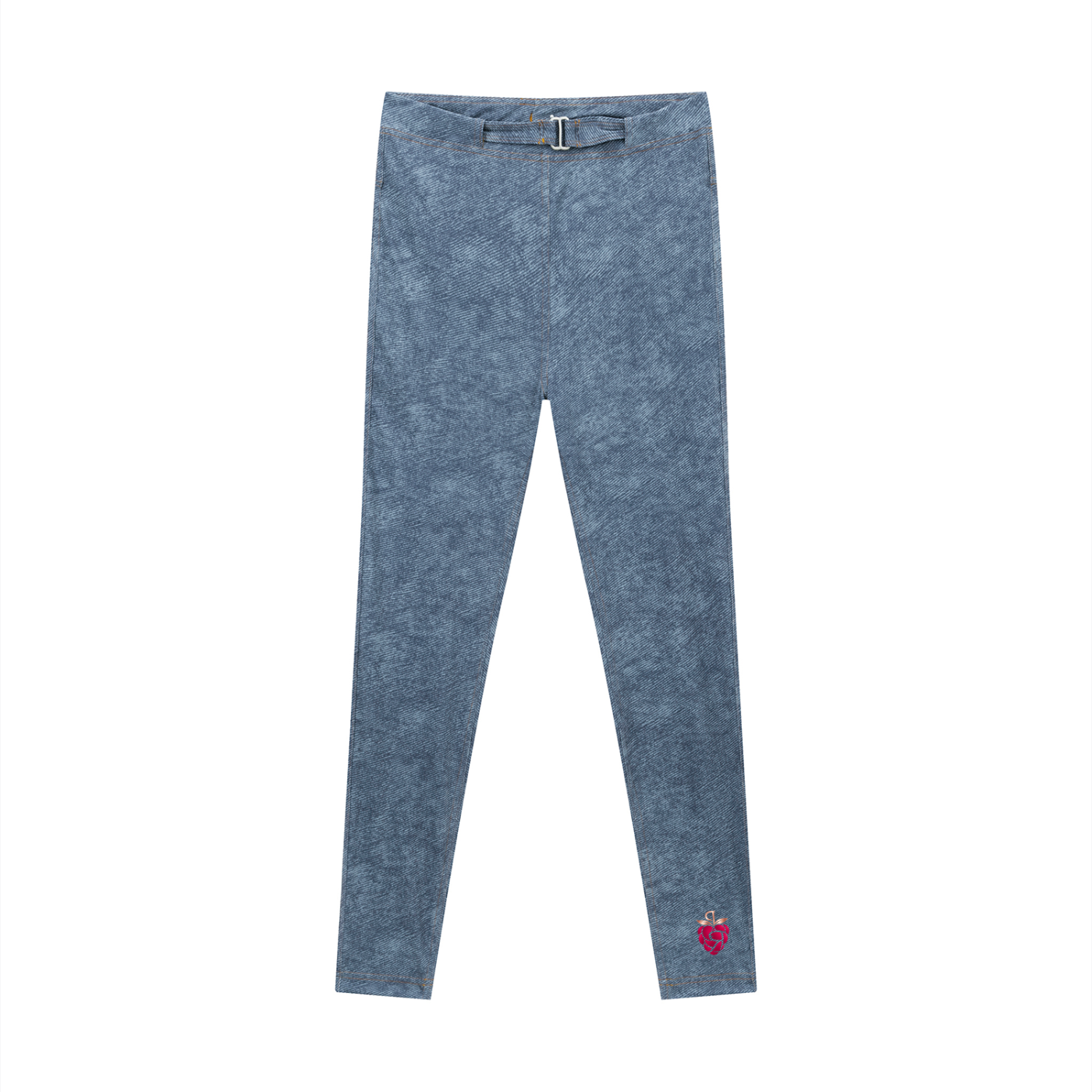 Practically-Ras: Faux Denim Zip-Fly Leggings