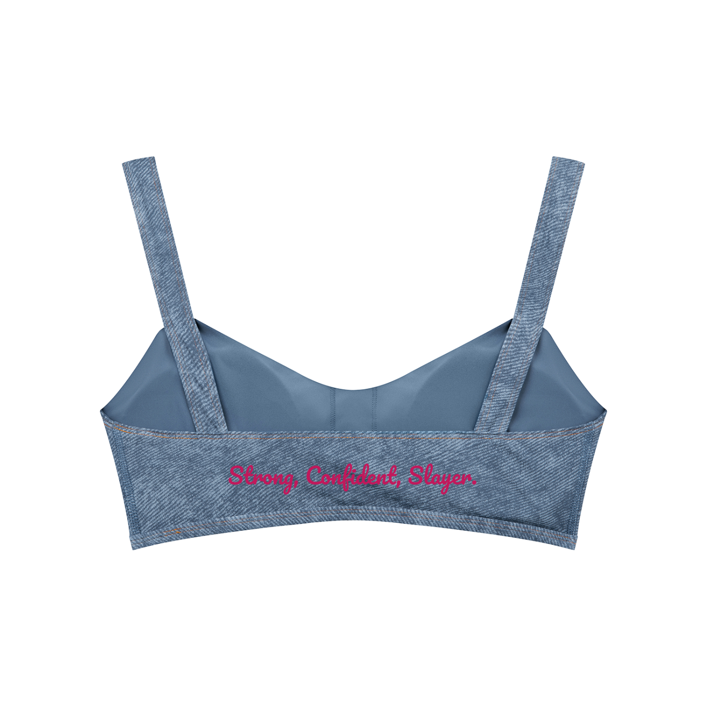 Practically-Ras: Faux Denim Sports Bra