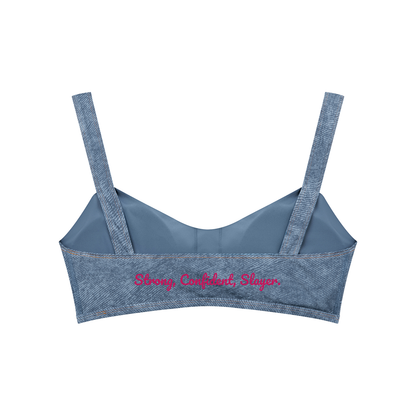Practically-Ras: Faux Denim Sports Bra