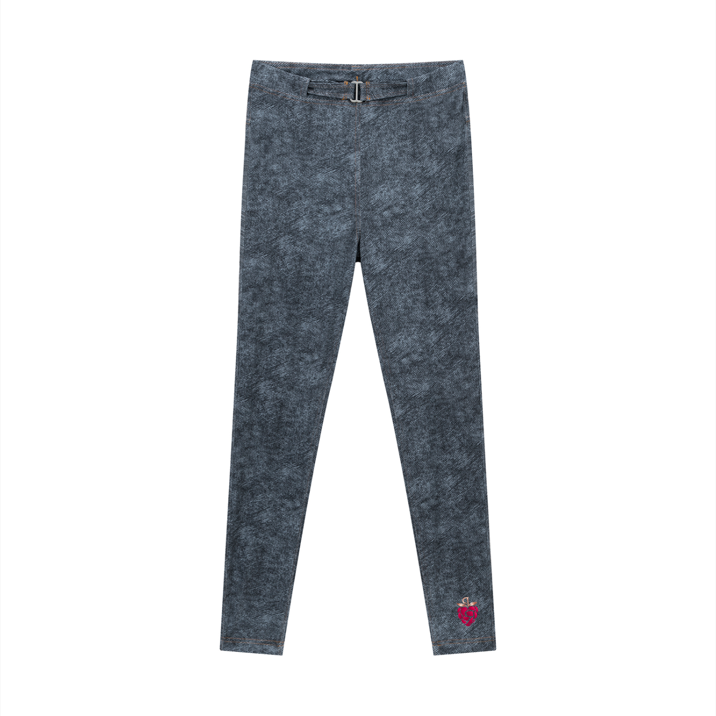 Practically-Ras: Faux Denim Zip-Fly Leggings